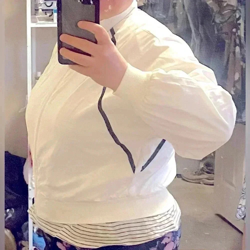 Cream-Milk color lightweight jacket - Picture 4 of 10